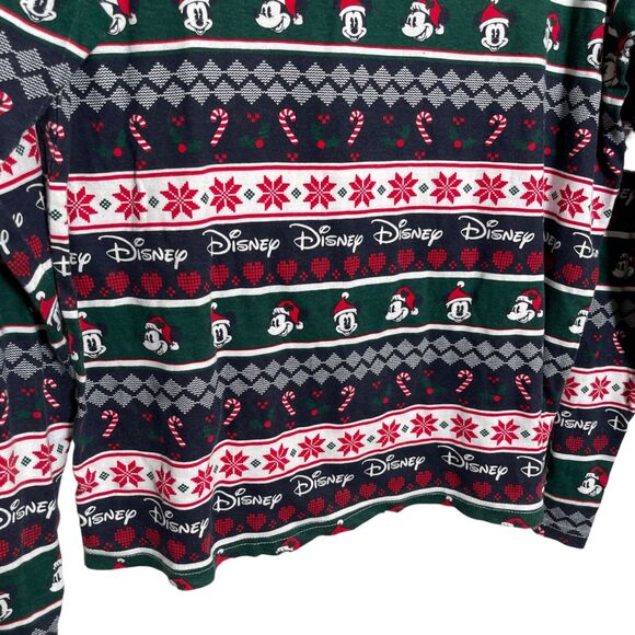 Disney Christmas Shirt Women's Small Long Sleeve Holiday Multicolor Mickey Mouse - Picture 9 of 10